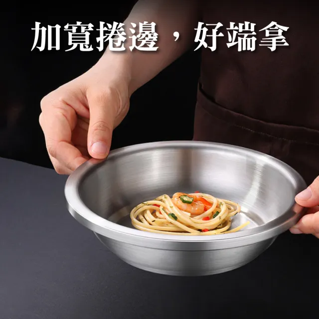 【新錸家居】德國SSGP★升級加厚加深麗質304不鏽鋼盤/湯盆-任選三入(防摔防燙兒童碗露營野餐內鍋備料盤)