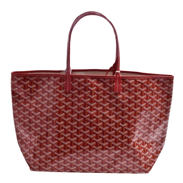 GOYARD 高雅德 經典St. Louis PM防水帆布LOGO購物包(中-紅-附收納袋AMALOUIS-PM01-RED)