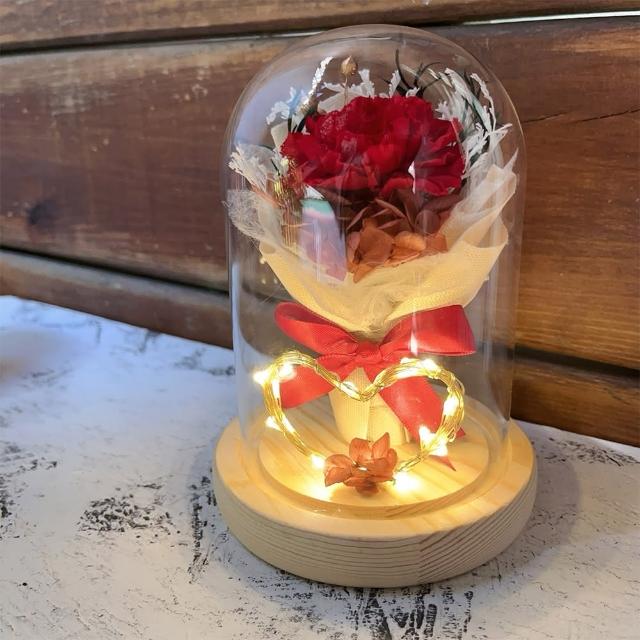 【OSTARA FLORIST 奧斯塔拉花藝】馨花綻放母親節永生花禮-紅/深粉/淺粉(永生花材、不凋康乃馨、永生配材)