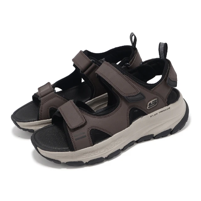 SKECHERS 戶外鞋 D Lux Trekker Sandal-Dunkard 男鞋 棕 黑 緩震 輪胎大底 涼鞋(237580-BRBK)