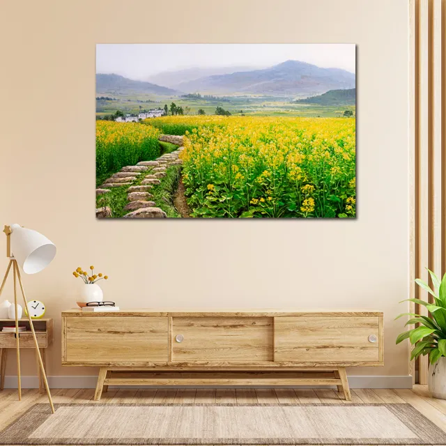 【御畫房】油菜花 國家一級畫師手繪油畫60×90cm(VF-82)