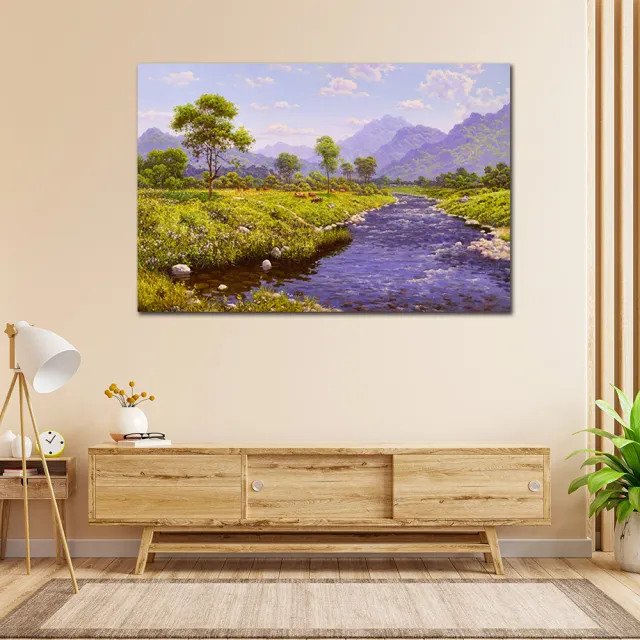 【御畫房】盛夏美景 國家一級畫師手繪油×90cm(VF-75)