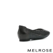 【MELROSE】美樂斯 華麗晶鑽網布拼接羊皮內增高方頭低跟鞋(黑)