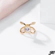 【JC Collection】韓版華麗鑽石雙環絲巾釦衣角打結釦(金)
