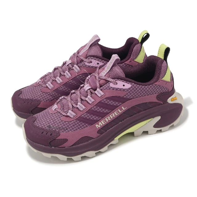 【MERRELL】戶外鞋 Moab Speed 2 GTX 女鞋 紫 綠 防水 緩衝 黃金大底 郊山 登山鞋(ML037846)