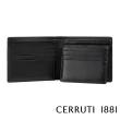 【Cerruti 1881】限量2折 義大利頂級小牛皮12卡短夾皮夾 CEPU05703M 全新專櫃展示品(黑色 贈原廠送禮提袋)