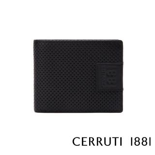 【Cerruti 1881】限量2折 義大利頂級小牛皮6卡短夾皮夾 CEPU05538M 全新專櫃展示品(黑色 贈原廠送禮提袋)