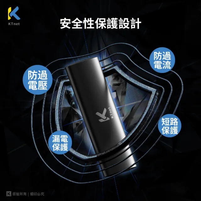 【KTNET】EM500 SSD鋁合金外接盒(支援4T/M.2 PCIe NVMe/M-key/B&M-key/USB3.2 Gen2)