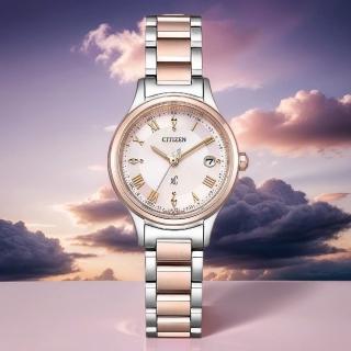 【CITIZEN 星辰】XC 輕奢光 櫻花粉紅金 超級鈦 光動能電波女錶 手錶 送禮 推薦(ES9496-64W)