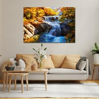 【御畫房】山谷溪流 國家一級畫師手繪油畫60×90cm(VF-89)