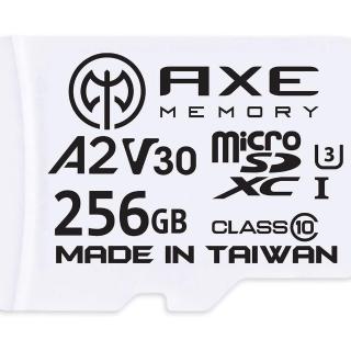 【AXE MEMORY】MicroSDXC 256GB A2 V30/ UHS-I U3 4K-附轉卡 記憶卡(臺灣製)