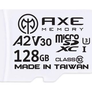 【AXE MEMORY】MicroSDXC 128GB A2 V30/ UHS-I U3 4K-附轉卡 記憶卡(臺灣製)