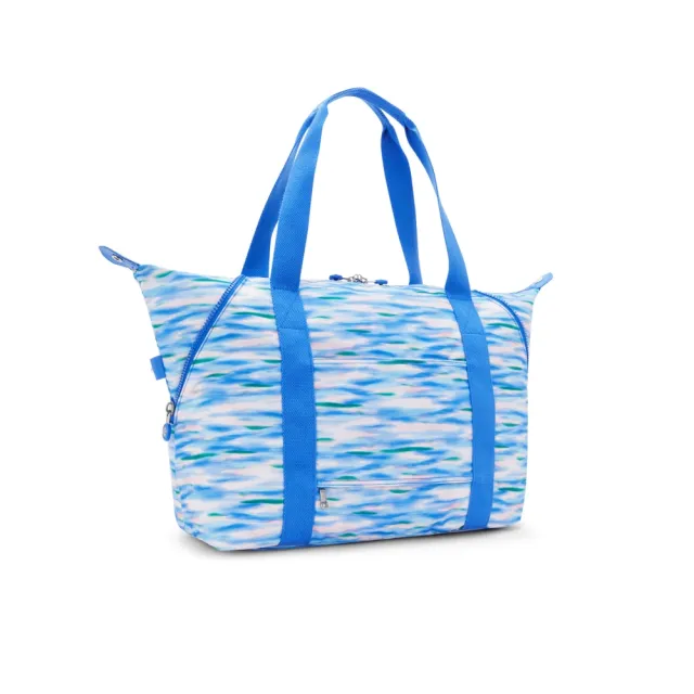 【KIPLING官方旗艦館】藍粉海洋波紋印花手提側背包-ART M