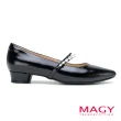 【MAGY】尖頭珍珠瑪莉珍低跟鞋(黑色)