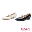 【MAGY】尖頭珍珠瑪莉珍低跟鞋(黑色)