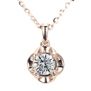 【DOLLY】0.30克拉 輕珠寶14K金完美車工玫瑰金鑽石項鍊(085)