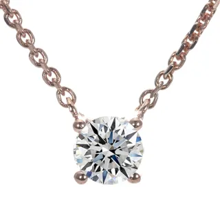 【DOLLY】0.30克拉 輕珠寶14K金完美車工玫瑰金鑽石項鍊(053)