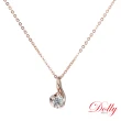 【DOLLY】0.30克拉 輕珠寶14K金完美車工玫瑰金鑽石項鍊(012)