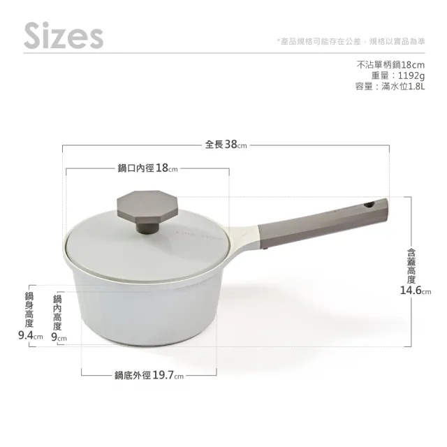 【Chef Topf】Fancy美型不沾鍋-單柄鍋18公分(附鍋蓋)
