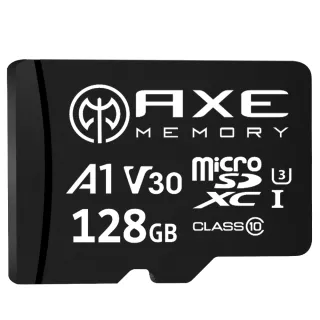 【AXE MEMORY】MicroSDXC 128GB A1 V30/ UHS-I U3 4K-附轉卡 記憶卡(台灣製)