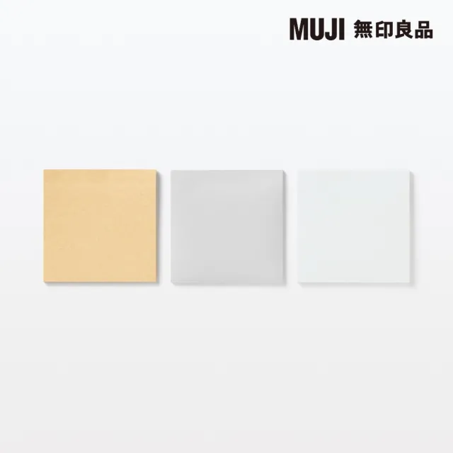 【MUJI 無印良品】便利貼/整面可黏貼式/75×75 原色.30張