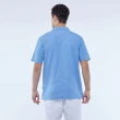 【JEEP】男裝 品牌車頭燈刺繡涼感短袖POLO衫(藍色)