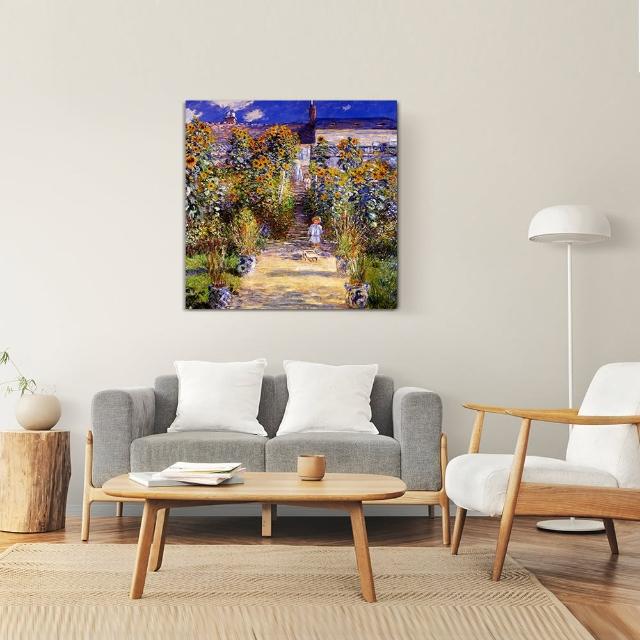 【御畫房】莫奈的花園 國家一級畫師手繪油畫80×80cm(VF-171)