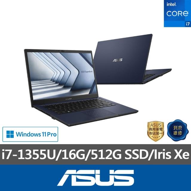 【ASUS 華碩】14吋i7商用筆電(B1402CVA-0051A1355U/i7-1355U/16G/512G SSD/Iris Xe/W11P)