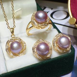 【Paiya 派亞】淡水珍珠項鍊女百搭套裝飾品耳釘戒指吊墜(交換禮物/過年送禮)