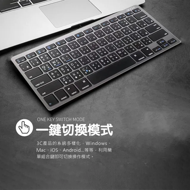 【日本橋 JPB】QOOVI 藍芽0.5m超薄靜音鍵盤 繁體中文(BK3001)