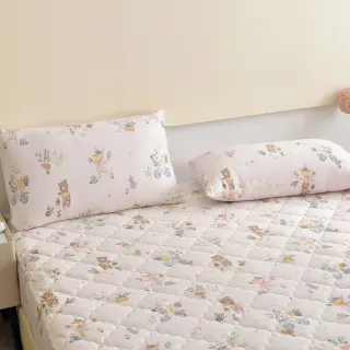 【BELLE VIE】韓版針織棉 單人鋪棉床包枕套二件組 105x188cm(動物同樂繪)