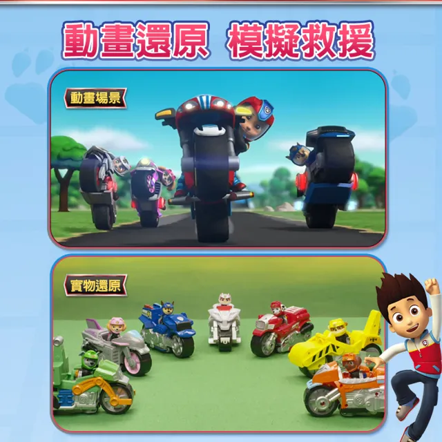 【paw patrol 汪汪隊立大功】狗狗機動隊特技機車迴力車(汪汪隊摩托車主題場景 熱門卡通玩具)