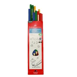 【Faber-Castell】德國輝柏 2B 大三角鉛筆12入+筆削(兒童 禮物 文具)