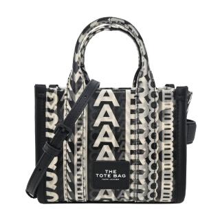 【MARC JACOBS 馬克賈伯】MONOGRAM LENTICULAR 手提/斜背托特包(迷你/黑)