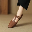 【WYPEX】現貨+預購 復古雙帶真皮瑪莉珍女鞋 不露趾涼鞋(2色)