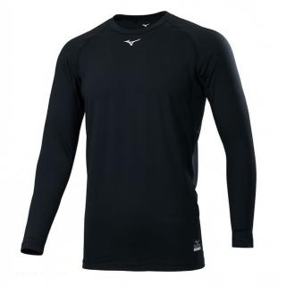 【MIZUNO 美津濃】上衣 男款 長袖上衣 運動 緊身衣 黑 12TABC0209