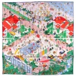 【Hermes 愛馬仕】海灘圖案絲質方巾(玫瑰粉/綠色/紅色)