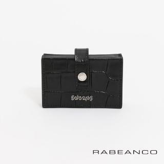 【RABEANCO】真皮鱷魚紋多層卡片夾(黑)