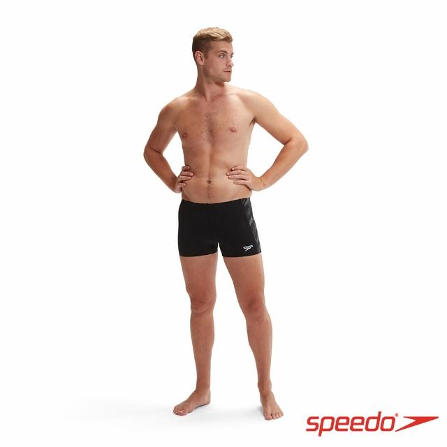 【SPEEDO】男 運動四角泳褲 HyperBoom Panel(黑/炭灰)