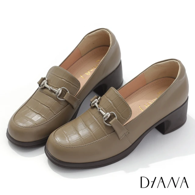 DIANA 4cm柔軟水染牛皮交織扭轉設計牛津鞋(棕)品牌優
