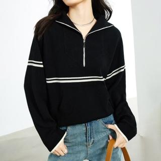 【LANNI 藍尼】★立領拉鍊運動率性上衣(休閒/女裝/長袖)