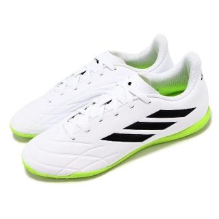 【adidas 愛迪達】足球鞋 Copa Pure.4 In 男鞋 白 黑 綠 皮革 抓地 室內足球 運動鞋 愛迪達(GZ2537)