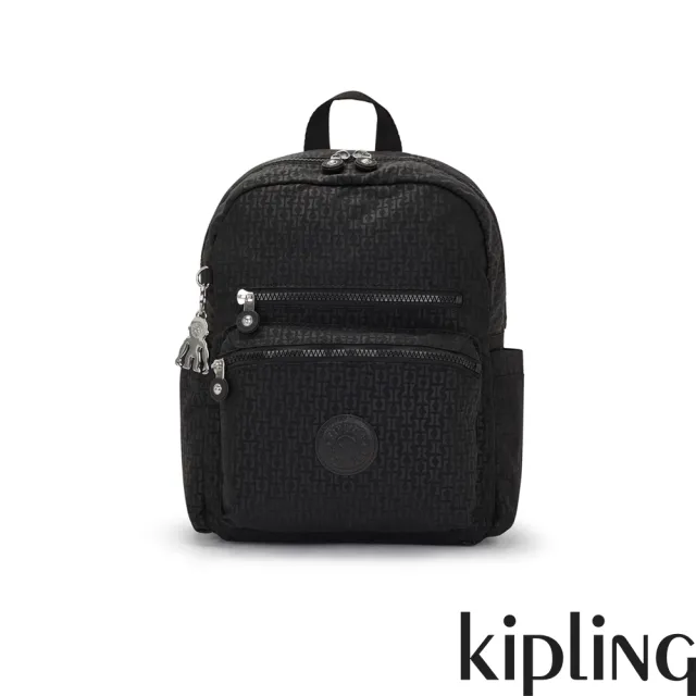 【KIPLING官方旗艦館】K字幾何壓紋雙前袋後背包-JUDY M
