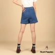 【Hush Puppies】女裝 褲裙 打褶造型牛仔寬褲裙(深藍 / 43222101)