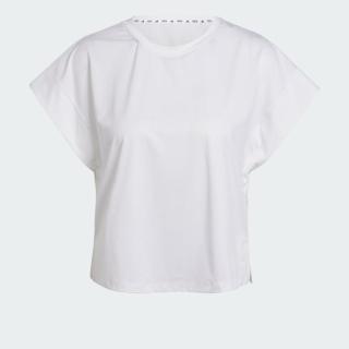 【adidas 愛迪達】Studio T-shirt 女 T恤 運動 休閒 訓練 圓領 柔軟 白(IS2978)