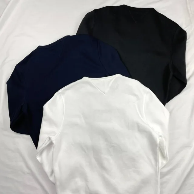 【Tommy Hilfiger】大學T 刷毛 立體刺繡logo 湯米 長袖 長T 縮口  平輸品(長袖9687)