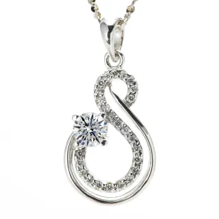 【DOLLY】0.30克拉 輕珠寶完美車工純銀鑽石項鍊(022)