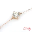 【DOLLY】0.30克拉 輕珠寶14K金完美車工玫瑰金鑽石手鍊(008)