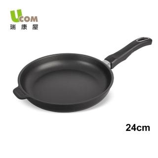 【瑞康屋UCOM】丹麥黑魔法不沾鍋-晶鑽單柄早餐鍋24cm無蓋(電磁爐可用)