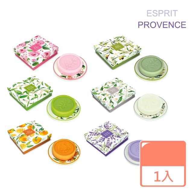 【法國ESPRIT PROVENCE】香皂100g單入禮盒組(附陶盤)